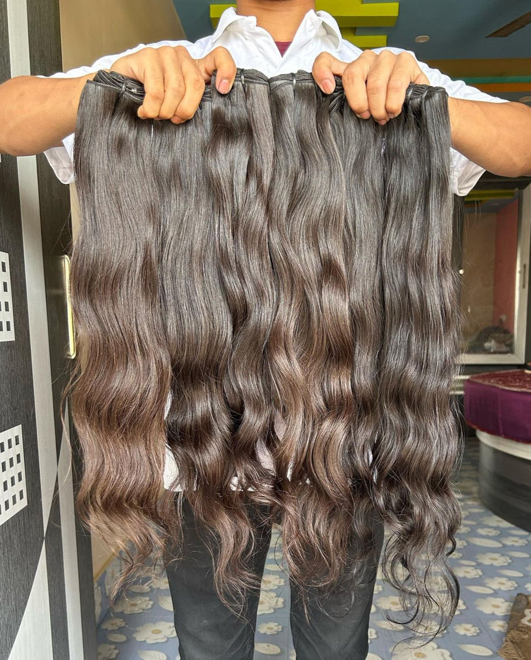 𝗥𝗮𝘄 𝗜𝗻𝗱𝗶𝗮𝗻 𝗡𝗮𝘁𝘂𝗿𝗮𝗹 𝗪𝗮𝘃𝘆 𝗪𝗲𝗳𝘁 𝗛𝗮𝗶𝗿